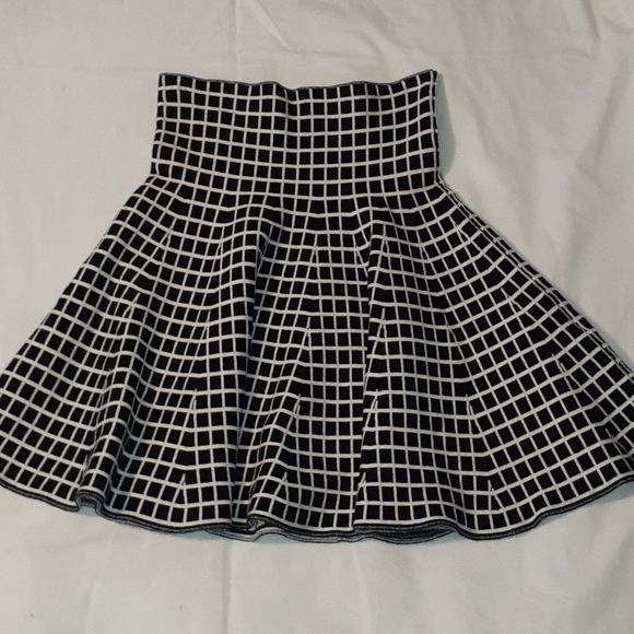 Cache Cache High Waist‎ Circle Miniskirt Squares S - Picture 2 of 5